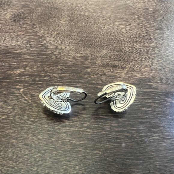 Brighton Silver Meridian Heart Earrings with Crystals – Silver Leverback - Picture 7 of 9